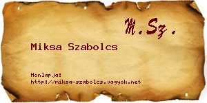 Miksa Szabolcs névjegykártya