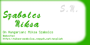 szabolcs miksa business card